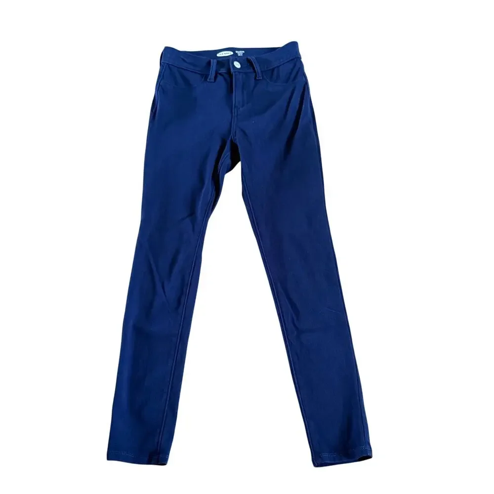 Girls 12 Old Navy Ballerina Jeggings Navy Blue Straight Leg Stretch Adjustable
